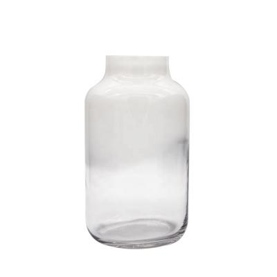 China Hand Made Solid White Top Half Ceramic Glass Jar Vase for sale