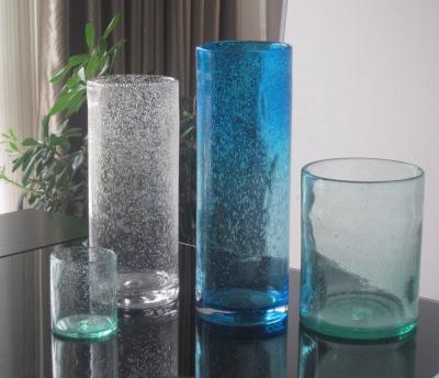 China Handmade Thick Wall Solid Color Decorative Glass Vase for sale