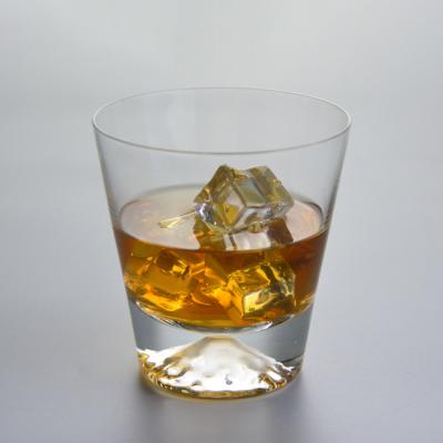 China Heavy Base Transparent Handmade Whiskey Glass For Party for sale