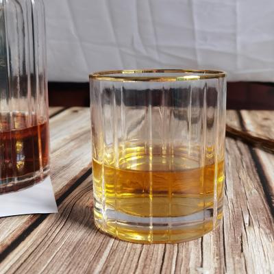 China Customized Gold Rim Whole Set Handmade Whiskey Glass for sale