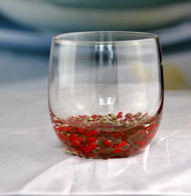 China Gold Stone Bottom Glass SGS 300ml Handmade Whiskey Glass for sale