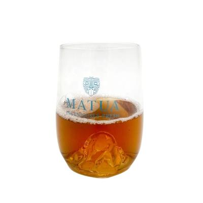 China 14 Oz Whiskey Glasses With Creative Ice Montain Bottom for sale