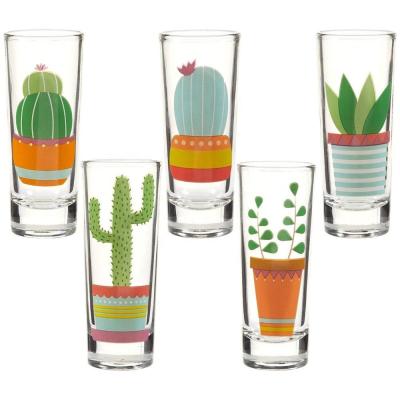 China Colorful Print Unique Shot Glasses For Tequila Fiesta for sale