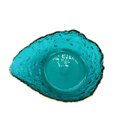 China Irregular shaped Colored Creative Glass Charger Plates for sale