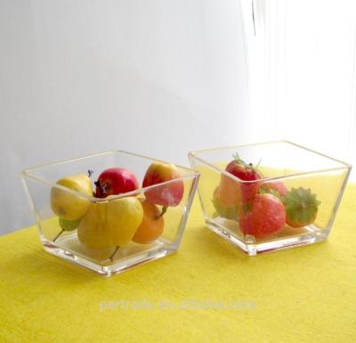 China Transparent Square Shaped Glass Salad Bowl , Crystal Salad Bowl For Home for sale