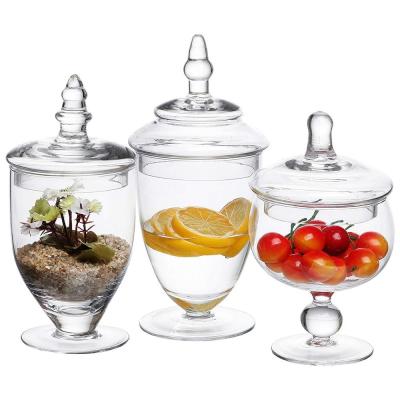 China Multipurpose Set Of 3 Clear Glass Jars For Kitchen for sale