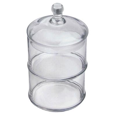 China Handblown 3 Layer Stackable Storage Jars With Lids for sale