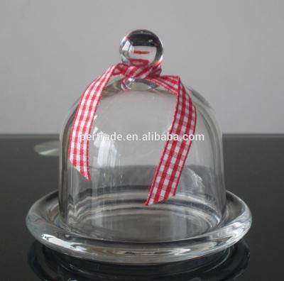 China Transparent Oval Lead Free Glass Butter Keeper ,  Clear Butter Plate for sale