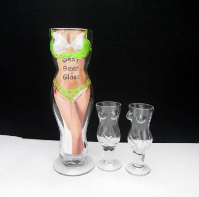 China Handmade Bikini Beauty Shaped LFGB Unique Shot Glasses for sale