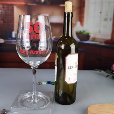 China Löschen 1 Liter-riesiges Wein-Glas mit Jahrestags-Dekor zu verkaufen