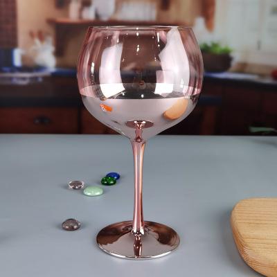 China Rosa Gin Glasses Ion Plated Balloon Crystal Wine Glass 11cm Durchmessers 2pk zu verkaufen