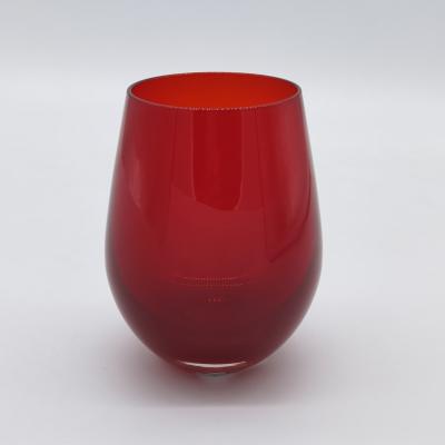 China Bleifreier Stemless Crystal Wine Glass Handblown 550ml zu verkaufen