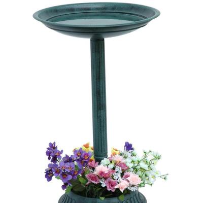 China Eco - Friendly Plastic Resin Garden Bird Bath Traditional Outdoor Feeder With Planter for sale