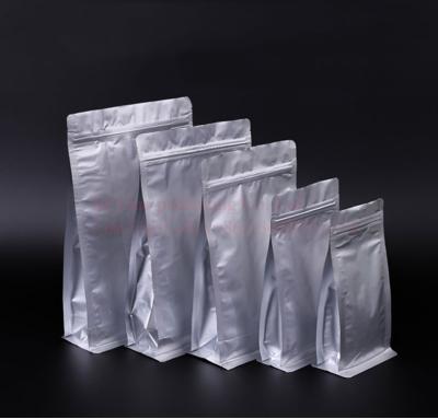 China Moisture Proof IN STOCK Ready To Ship Plain Matte Aluminum Foil Stand Up Plastic Zipper Food Packaging Bag for sale