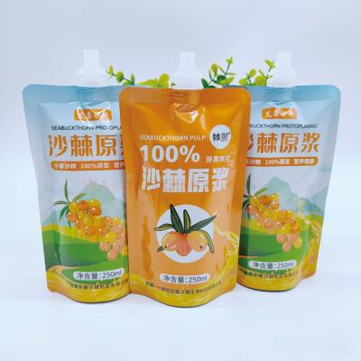 China Recyclable High Quality Custom Print Stand Up Spout Sauce Seasoning Aluminum Foil Plastic Packaging Bag Top Pouch 250ml for sale