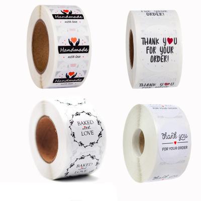 China Thank You Stickers 1inch Thank You Stickers 500pcs Roll Each Small Business Labels For Envelopes Bubble Announcements And Gift Bags Packaging for sale