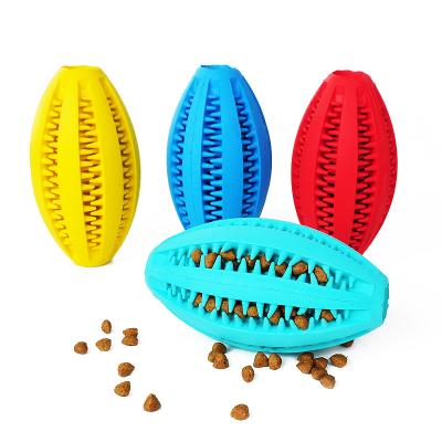 China Viable Rubber Pet Tooth Cleaning Ball Toys Dog Chew Ball Toys Food Dog Feeding Toy for sale