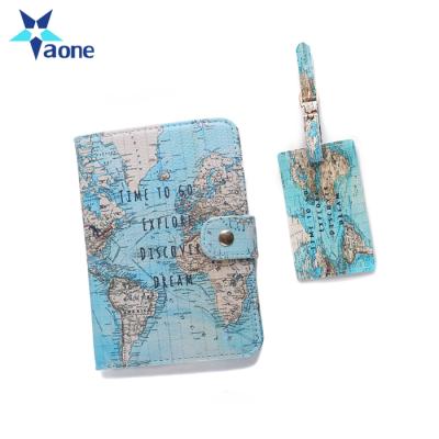 China Custom Luggage Card Passport Covers Baggage Tag Travel Accessories PU ID Bank Card Bag Business Creative Leather Holder for sale