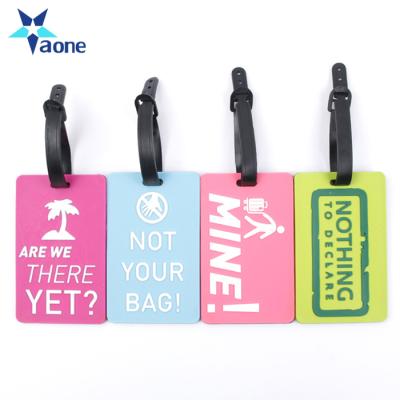 China Luggage Customized Logo Printed OEM PVC Suitcase Baggage Tag Bulk New Identifier Brand ID Address Holder Travel Accessories for sale