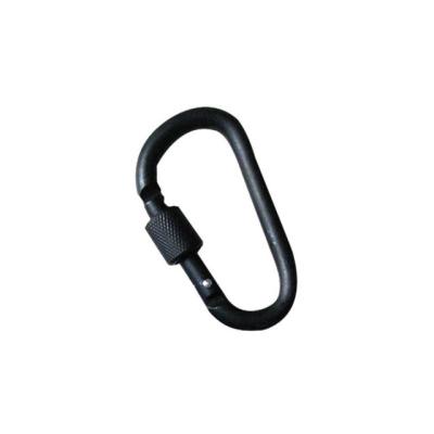 China Retail Industry 8cm Hooks Aluminum D-Ring Carabiner Staple Main Chain Hammock Locking Carabiner Staples for sale