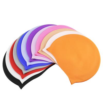 China Wholesale Eco-friendly Material Waterproof Silicone Water Sports Outdoor Swim Cap Unisex Adult Custom Goods for sale