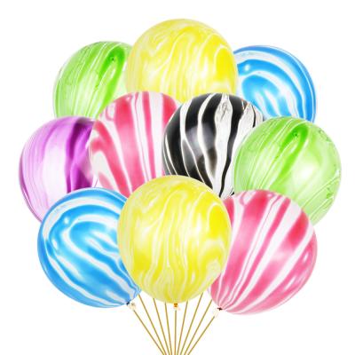 China Eco-friendly 12inch Marble Agate Balloons Latex Wedding Decoration Christmas Birthday Party Balloon for sale