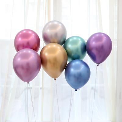 China 50pcs 10inch Eco-friendly Round Metallic Biodegradable Party Helium Glossy Latex Balloons for sale