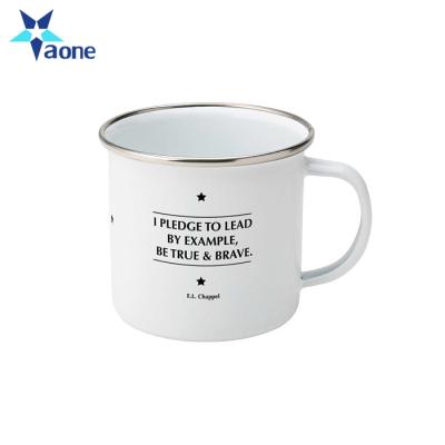 China Viable Custom Printing 12oz 16oz Mockup Enamel Mug Set Bulk Coffee Camping Tea Mugs Wholesale for sale