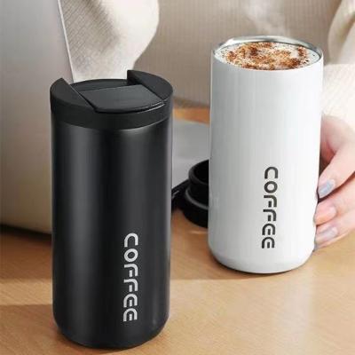 China Customized PORTABLE Simple Logo 304 Stainless Steel Milk Tea Coffee Mug Thermos Thermal Water Cup Bottle Leak-Proof Mug Travel for Gifts for sale