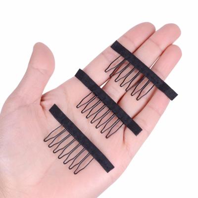 China 7 Teeth Stainless Steel Wig Combs For Wig Clips Wig Caps Factory Supply For Hair Extensions 3.3cm*2.2cm for sale