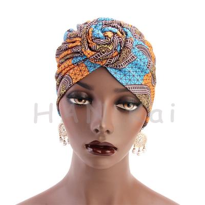 China Wholesale African Print Stretch Bandana Head Wrap African Long Ankara Dashiki Satin Scarf Turban Women Party Turban Floral Hat Headwear for sale