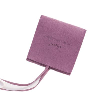 China Microfiber Customized Logo Envelope Velvet Suede Rose Gold Jewelry Pouch for sale