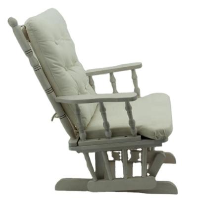 China Foldable Recliner Outdoor Rest Leisure Glider Chair Antique White Solid Wood Stable Chair for sale