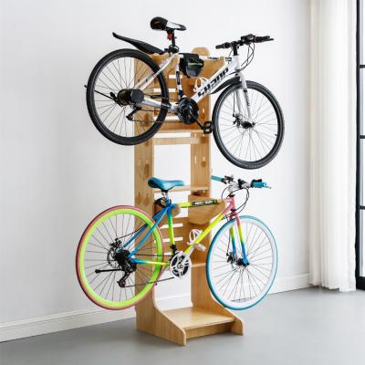 China Adjustable Plywood Bike Storage Rack (Full Size), Holds 2 Multi-Function Adjustable Bicycles, Home and Garage Shelves with Bike Rack for Home for sale