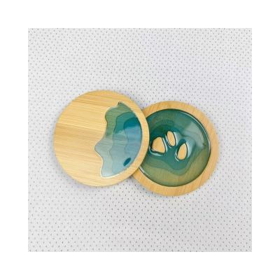 China China 2023 simple modern style wooden resin coaster is very practical and beautiful for sale