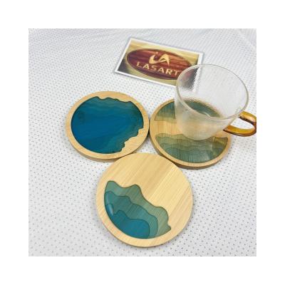 China China Chinese factory preferential supply wooden resin coaster for friends drinking tea decoration coaster for sale