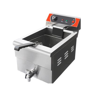 China food & Beverage factory commercial thickened large capacity fryer single-cylinder electric french fries wastes fryer for sale