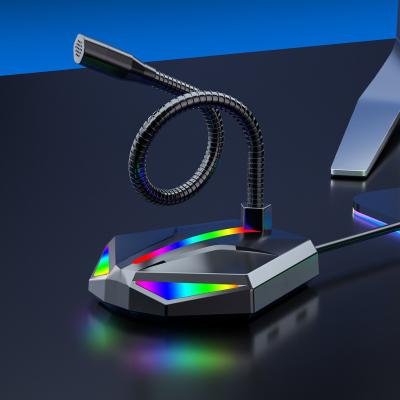 China Other RGB Microphone USB LED Lights Noise Cancel Video Recording Live Gaming Microphone For Laptop Notebook PC for sale