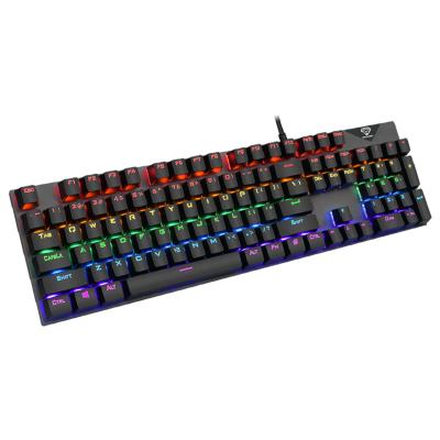 China Plug-and-Play Mechanical Keyboard AK007 Horse Racing with Metal Pressure Resistant Panel, Ergonomic Streamline Layout and Hand Shape for sale