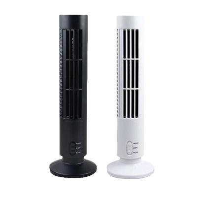 China Slim Tower Shaped USB Tower Fan Black And White Color Energy Saving for sale