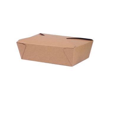 China Wholesaler Customizable Disposable Hot Takeaway Food Wrapping Price Eco-Friendly Factory Kraft Paper Lunch Box for sale