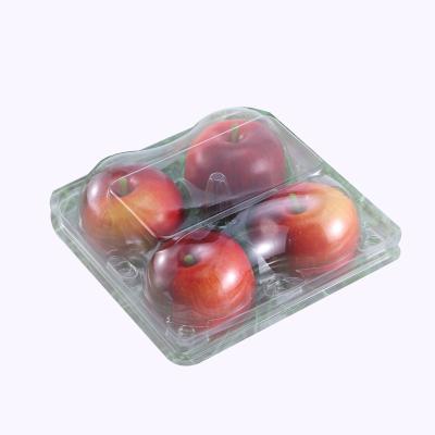 China Low Price Disposable Customizable Plastic Clamshell Storage Container Set Disposable PET Apple Apple Packaging Box 4pcs for sale