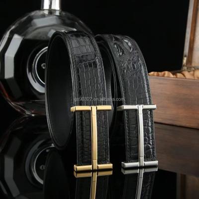 China OEM Wholesale Mens Factory Cowhide Men's Genuine Leather Business 3.5cm Smooth Buckle Belt Black Double Sided Cowhide for sale