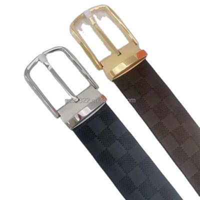 China Cow Hide Men's fashion Smooth Buckle Wholesale Belt Factory OEM Men's Genuine Leather Black Business 3.8cm Double Sided Cowhide for sale