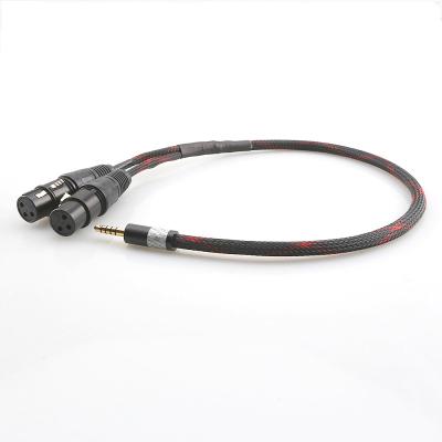 China Gold 3pin XLR Balance Mic Braid Jacket Microphone Electronic Male Audio Nylon Mono Cable for sale