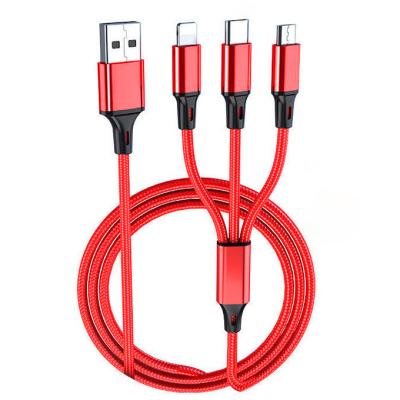 China 5A Quick Charging 3 in 1 USB Cable Nylon Braided 5A Nylon Braided Quick Charging 3 in 1 USB Cable for iPhone Micro USB Type-C for sale