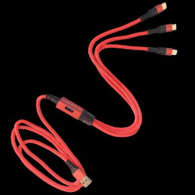 China Electronics 4 In 1 Nylon Braided Multi Type C Male USB Splitter Y Usb Charging Cable Cord Cable for sale