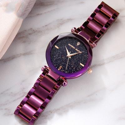 China Water Resistant Fashion Diamond Sky Stainless Steel Watch Women Starry Luxury Quartz Wristwatches for sale