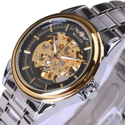 China Automatic Winner Stainless Steel Case Back Mechanical Men Wristwatch Waterproof Masculino Masculino for sale