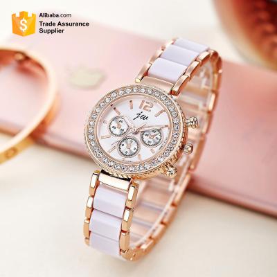 China ALLOY rhinestone belt steel ladies watch female models quartz imitation ceramic women's watch high-end fashion watches for sale